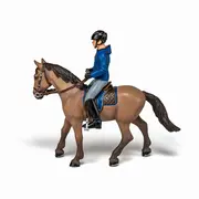 PAPO FIGURINA SET ECHITATIE CAL SI JOCHEU  IN JACHETA ALBASTRA VIVPapo51565