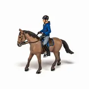 PAPO FIGURINA SET ECHITATIE CAL SI JOCHEU  IN JACHETA ALBASTRA VIVPapo51565