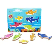 BABY SHARK PUZZLE DIN LEMN MUZICAL 5 PIESE VIV6054918