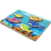 BABY SHARK PUZZLE DIN LEMN MUZICAL 5 PIESE VIV6054918