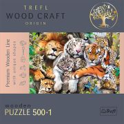 PUZZLE TREFL DIN LEMN 500+1 PIESE FELINELE DIN JUNGLA VIV20152