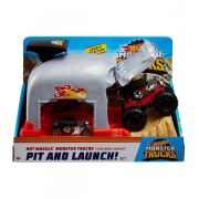 HOT WHEELS LANSATOR MONSTER TRUCK CRANIUL CU DOUA MASINUTE VIVMTGKY01_GKY02