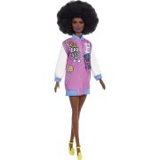 PAPUSA BARBIE FASHIONISTA CU PARUL AFRO SI JACHETA LILA VIVMTFBR37_GRB48