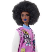 PAPUSA BARBIE FASHIONISTA CU PARUL AFRO SI JACHETA LILA VIVMTFBR37_GRB48