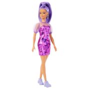 PAPUSA BARBIE FASHIONISTA CU PAR MOV CU ROCHIE CU UMERI BUFANTI VIVMTFBR37_HBV12