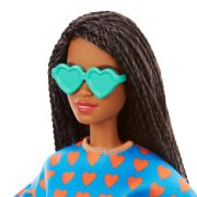 PAPUSA BARBIE FASHIONISTA SATENA CU CODITE IMPLETITE SI TINUTA CASUAL ALBASTRA VIVMTFBR37_GRB63
