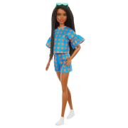 PAPUSA BARBIE FASHIONISTA SATENA CU CODITE IMPLETITE SI TINUTA CASUAL ALBASTRA VIVMTFBR37_GRB63