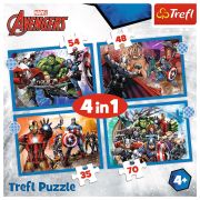 PUZZLE TREFL 4IN1 AVENGERS - RAZBUNATORII CURAJOSI VIV34386