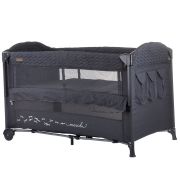 Patut pliabil chipolino merida anthracite linen cu laterala culisanta hubkosimer0221an