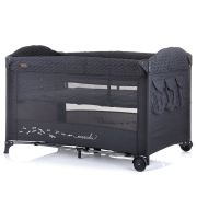 Patut pliabil chipolino merida anthracite linen cu laterala culisanta hubkosimer0221an