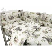 MimiNu - Cearceaf cu elastic pentru patut 120X60 cm, Din bumbac, Design, Calm Forest Natural BYN6426972009935