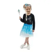 Costum Ice Princess cu Fustita, Diadema si Bagheta magica. Toi-Toys TT12456 BBJTT12456_Albastru