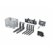 Bruder - Accesorii - Cutie Tip Palet, Troliu Si Furci Pentru Incarcator ARTBR02318