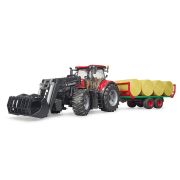 Bruder - Tractor Case Ih Optum 300 Cvx Cu Incarcator Frontal Si Remorca Transport Cu 8 Baloti ARTBR03198