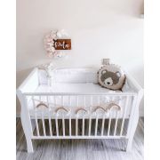 Patut Din Lemn Pentru Bebe, Inaltime Saltea Reglabila, Noble Alb + Saltea Cocos 120x60x10 Cm Pjbnoble_cot_white-saltea