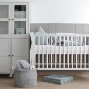 Patut Din Lemn Pentru Bebe, Inaltime Saltea Reglabila, Noble Alb + Saltea Cocos 120x60x10 Cm Pjbnoble_cot_white-saltea