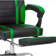 Scaun directorial cu suport picioare off 302, gaming, mecanism de balans, piele ecologica, cadru cromat, 110 kg drm9863
