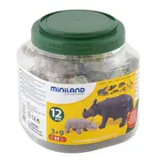 Animale salbatice cu puii set de 12 figurine - miniland - okeml25137