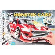 Carte de colorat cu stickere Monster Cars Depesche PT11884 BBJPT11884_Initiala
