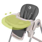 Lionelo - Scaun de masa Reglabil, 4 Pozitii pe inaltime, Spatar reglabil in 3 pozitii, Pliabil, Zanna, din Metal, Gri BYNLO-ZANNA_GREY_STONE
