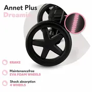 Lionelo - Carucior sport Annet Plus Dreamin\', De la nastere, Cu accesorii, 0 - 22 Kg, Negru BYNLO-ANNET_PLUS_DREAMIN
