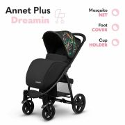 Lionelo - Carucior sport Annet Plus Dreamin\', De la nastere, Cu accesorii, 0 - 22 Kg, Negru BYNLO-ANNET_PLUS_DREAMIN