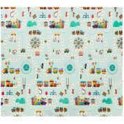Lionelo - Covoras educativ Robby, Pliabil, Impermeabil, 200 x 180 cm, Cu Imprimeu pe ambele parti, Multicolor BYNLOE-ROBBY_MULTICOLOR