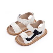 Sandalute albe cu insertie neagra pentru baietei MBd2795-1-p30