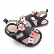 Sandalute negre cu floricele LID2571-1- sa2