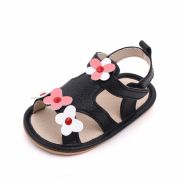 Sandalute negre cu floricele LID2571-1- sa2