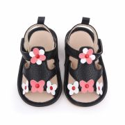Sandalute negre cu floricele LID2571-1- sa2