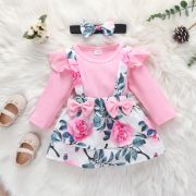 Sarafan roz cu body pentru fetite (marime disponibila: 12-18 luni (marimea 21 incaltaminte)) mdrz331-3-de4.12-18 luni (marimea 21 incaltaminte)