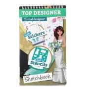 Carte de colorat Top Designer cu stickere si sabloane incluse Toi-Toys TT46101Z BBJTT46101Z_Bridal Designer