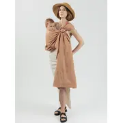 Sling cu inele isara caramel bamboo linen