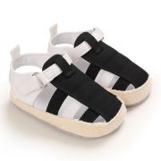 Sandalute albe cu negru (marime disponibila: 6-9 luni (marimea 19 incaltaminte)) lib245-2-ac1.6-9 luni (marimea 19 incaltaminte)