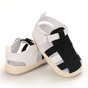 Sandalute albe cu negru (marime disponibila: 6-9 luni (marimea 19 incaltaminte)) lib245-2-ac1.6-9 luni (marimea 19 incaltaminte)