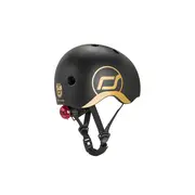 Casca De Protectie Pentru Copii, Sistem De Reglare Magnetic Cu Led, Xxs-s, 45-51 Cm, 1 An+, Black Gold, Scoot  Ride Pjb96430