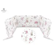 MimiNu - Aparatoare pentru patut 120X60 cm, Din bumbac, Cu volanase, Design, Pink Balerina BYN6426972011570
