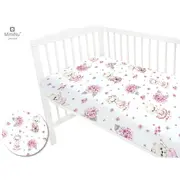 MimiNu - Cearceaf cu elastic pentru patut 120X60 cm, Din bumbac, Design, Pink Balerina BYN6426972011563