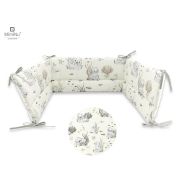 MimiNu - Set lenjerie patut 8 piese, Cu baldachin, Din bumbac, Pentru patut 120x60 cm, Design, Seal Beige BYN6426972010450