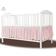 MimiNu - Volanas pentru saltea de patut 120x60 cm, Colectia Royal, Powder Pink BYN6426972010924