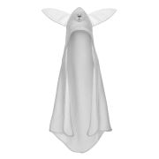 Qmini - Prosop cu gluga cu urechi, Din bumbac, 80x80 cm, Gray Rabbit BYNBOC0121