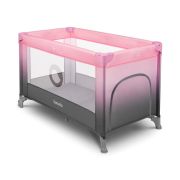 Lionelo - Patut pliant cu un nivel Stefi, Cu intrare laterala cu fermoar, 2 roti, 120x60 cm, Roz Ombre BYNLO-STEFI _PINK_OMBRE