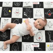 Covor De Joaca Termoizolant Pentru Bebe, Activitati Senzorial ,   Contrast 120x140cm Pjbc598
