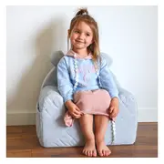 Fotoliu Pentru Copii Cu Spatar, Catifea Velvet Ursulet Teddy Gri Pjbc4343