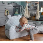 Fotoliu Pentru Copii Cu Spatar, Catifea Velvet Ursulet Teddy Gri Pjbc4343