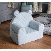 Fotoliu Pentru Copii Cu Spatar, Catifea Velvet Ursulet Teddy Mint Pjbc545