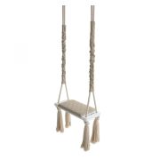 Leagan Din Lemn Si Spuma Pentru Copii Woodswing By Babysteps, Catifea Velvet Bej Pjbc1-8191