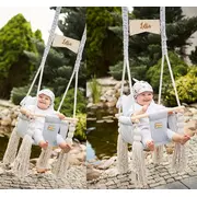 Leagan Pentru Copii Si Bebelusi, Catifea Velvet, Perna Detasabila Ursulet Teddy Bej Pjbc572