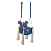 Leagan Pentru Copii Si Bebelusi, Catifea Velvet, Perna Detasabila Ursulet Teddy Nightshadow Blue Pjb3384